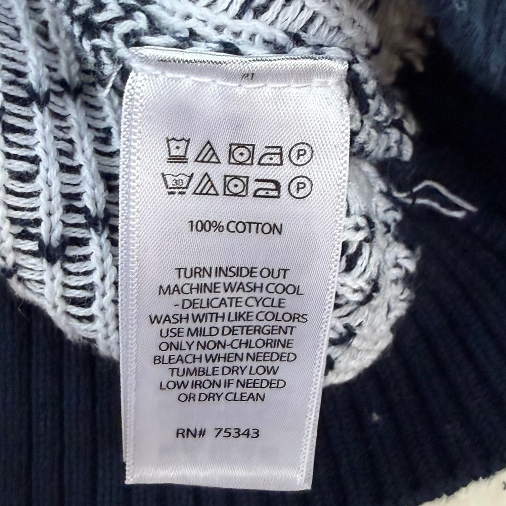 Aspen Men’s Blue Crewneck 100% Cotton Winter Sweater Polar Bears Size Large - Picture 7 of 8